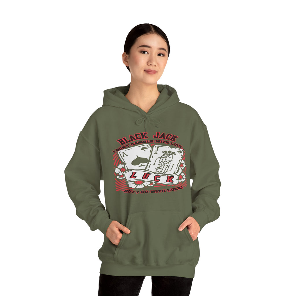 Lucky Blackjack Hooded Sweatshirt - Unisex Gambling Apparel