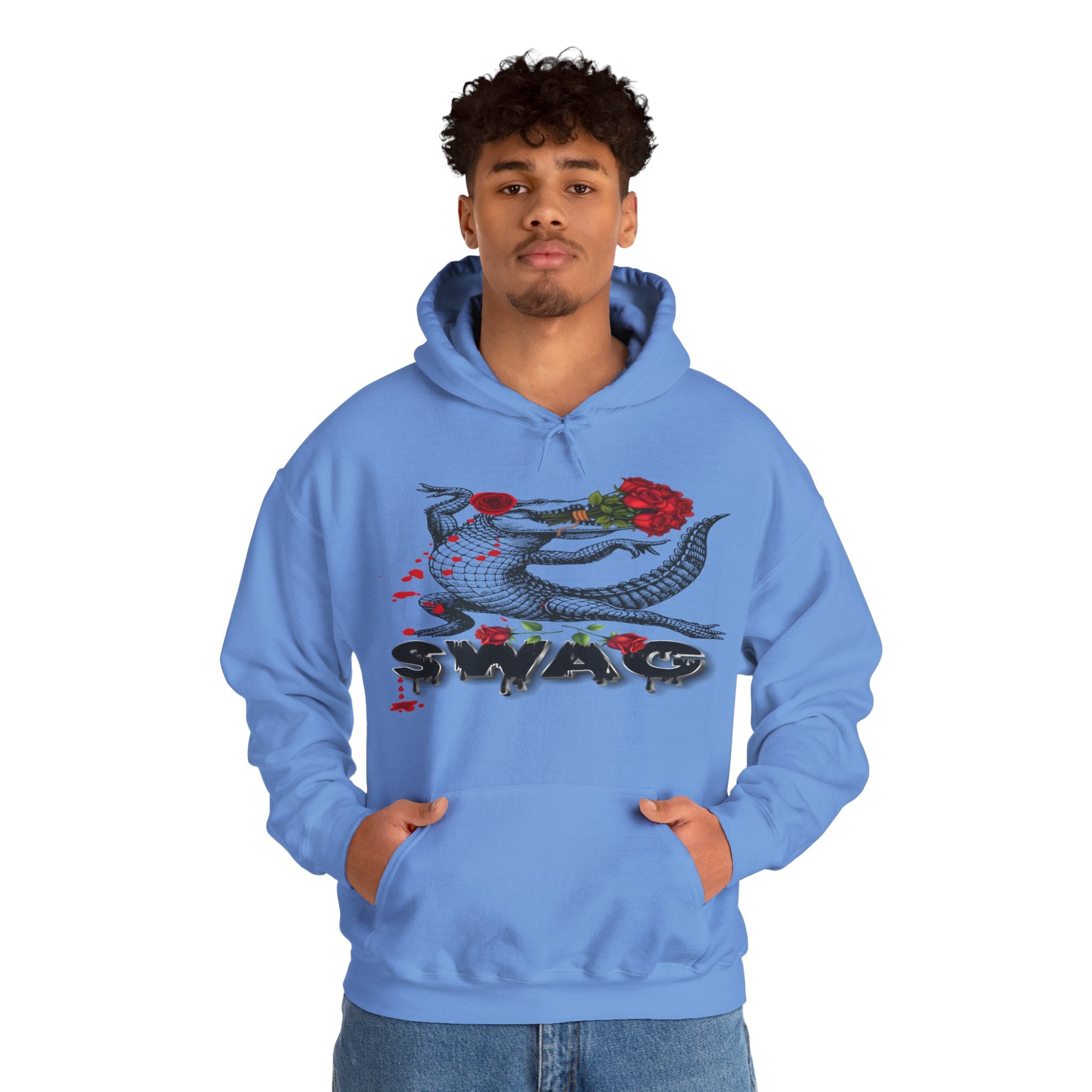 Swag Gator Floral Graphic Unisex Hooded Sweatshirt, Stylish Trend, Swag Wear, Everyday Wear