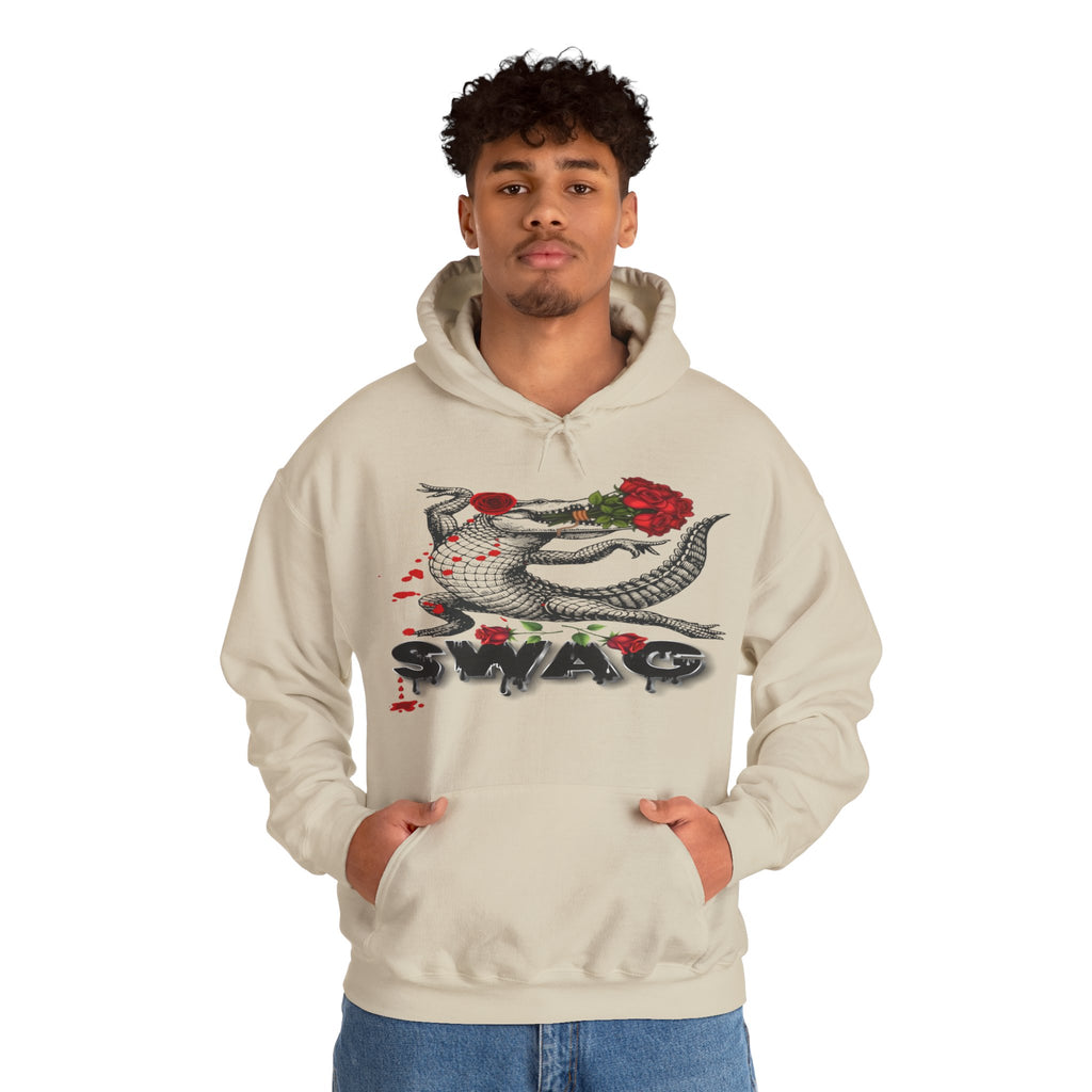 Swag Gator Floral Graphic Unisex Hooded Sweatshirt, Stylish Trend, Swag Wear, Everyday Wear