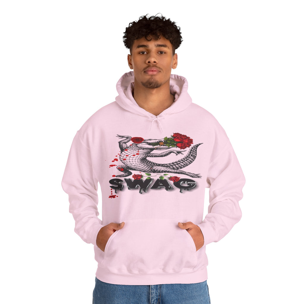 Swag Gator Floral Graphic Unisex Hooded Sweatshirt, Stylish Trend, Swag Wear, Everyday Wear