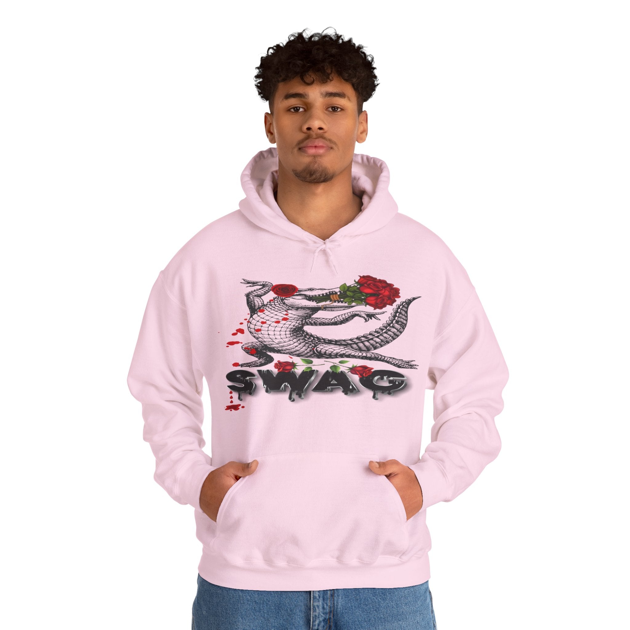 Swag Gator Floral Graphic Unisex Hooded Sweatshirt, Stylish Trend, Swag Wear, Everyday Wear