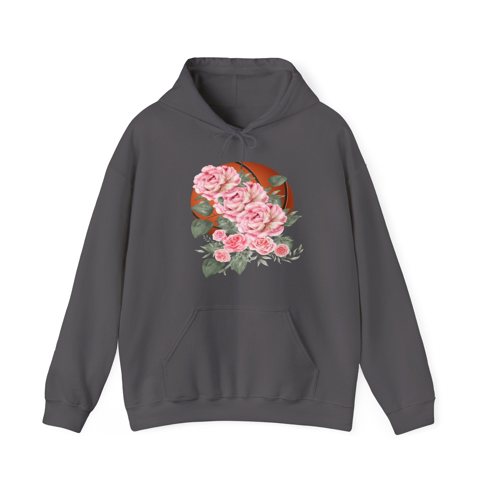Basketball Floral Vintage Unisex Cozy Hooded Sweatshirt, Gift for Basketball Lovers