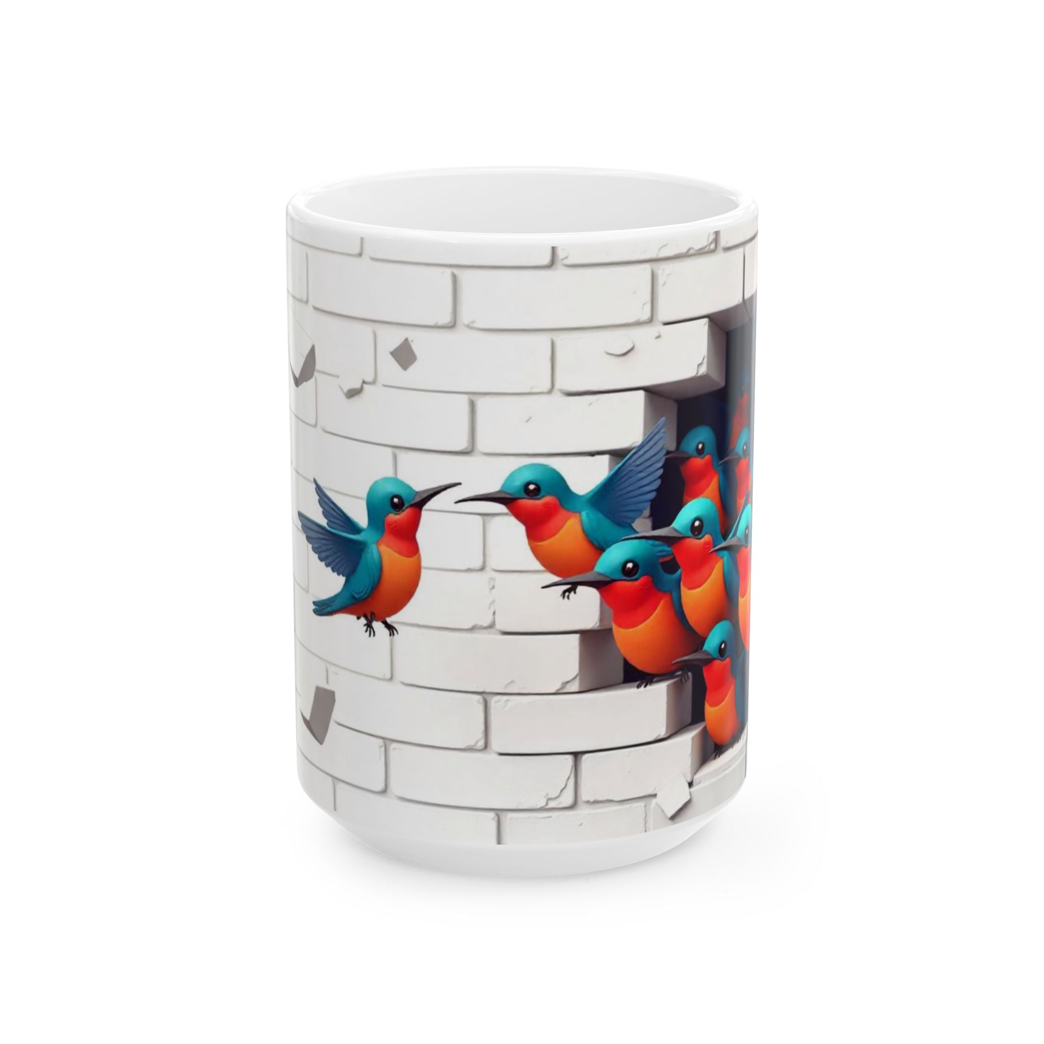 Colorful Kingfisher Ceramic Mug - Whimsical Bird Design for Nature Lovers