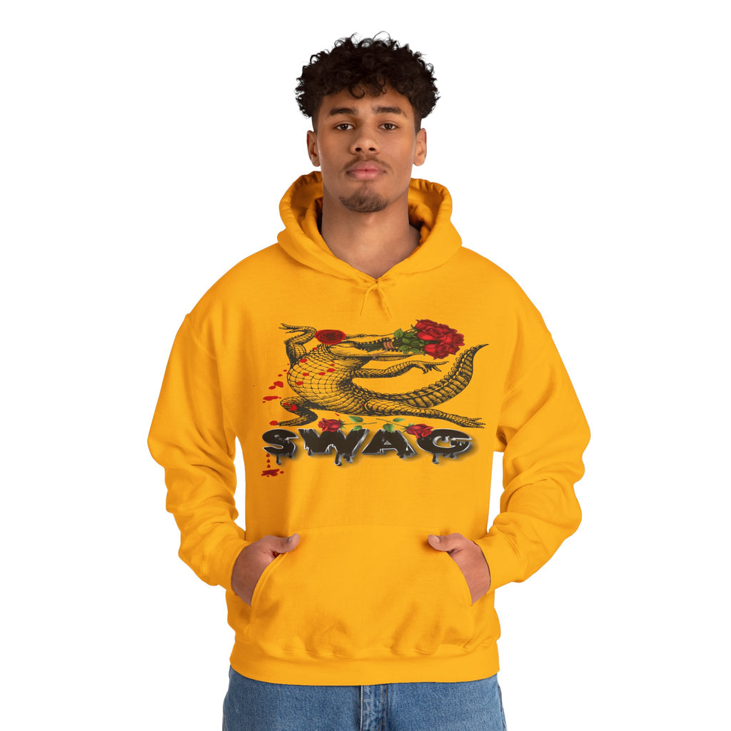 Swag Gator Floral Graphic Unisex Hooded Sweatshirt, Stylish Trend, Swag Wear, Everyday Wear