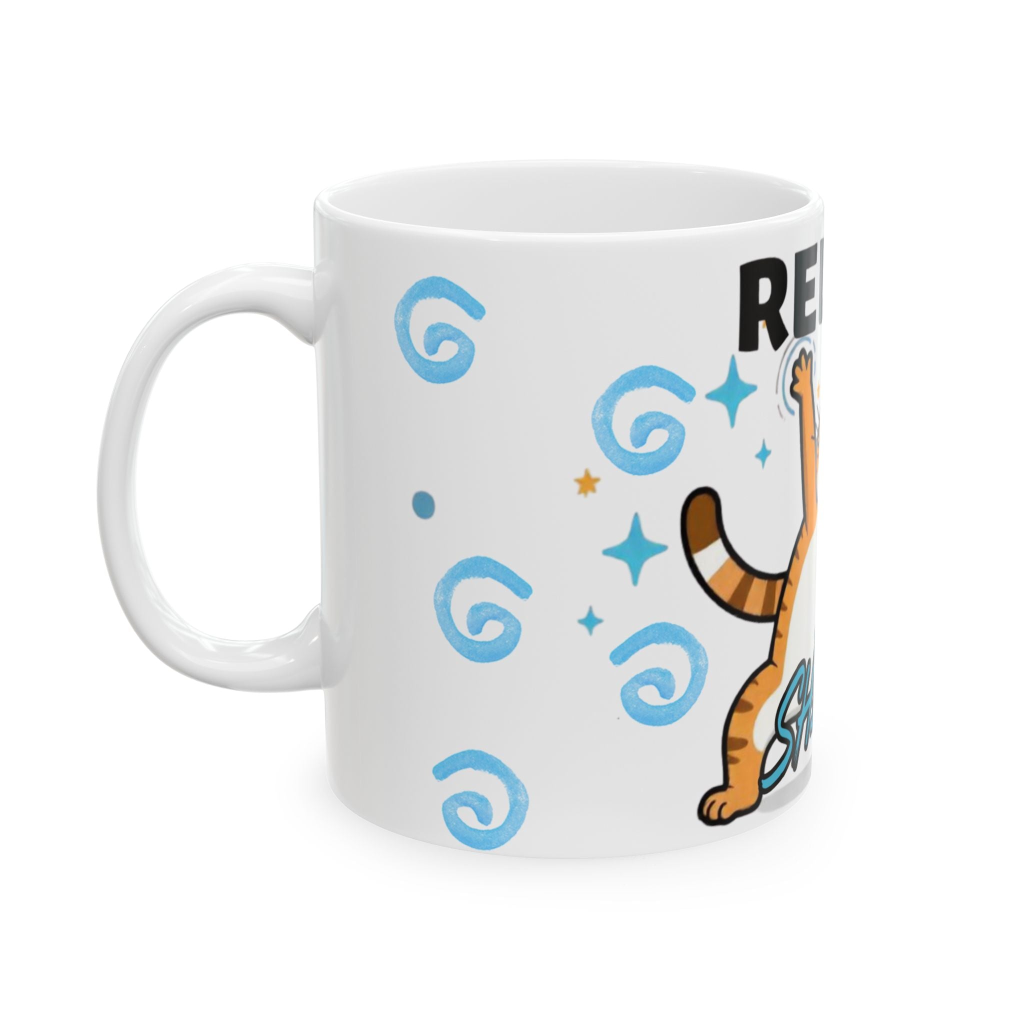 Relax and Let That Shit Go Cat Mug - Funny Ceramic Coffee Cup for Cat Lovers