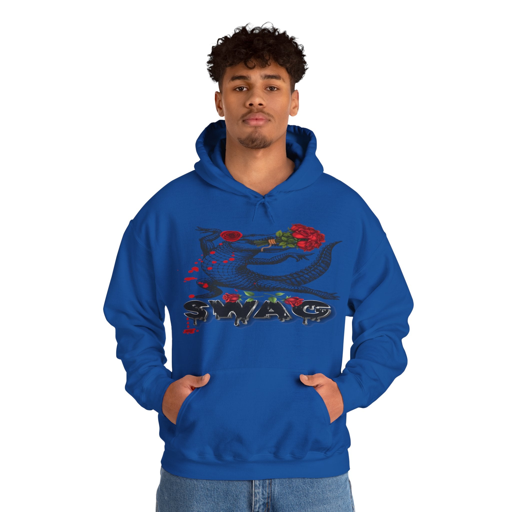 Swag Gator Floral Graphic Unisex Hooded Sweatshirt, Stylish Trend, Swag Wear, Everyday Wear