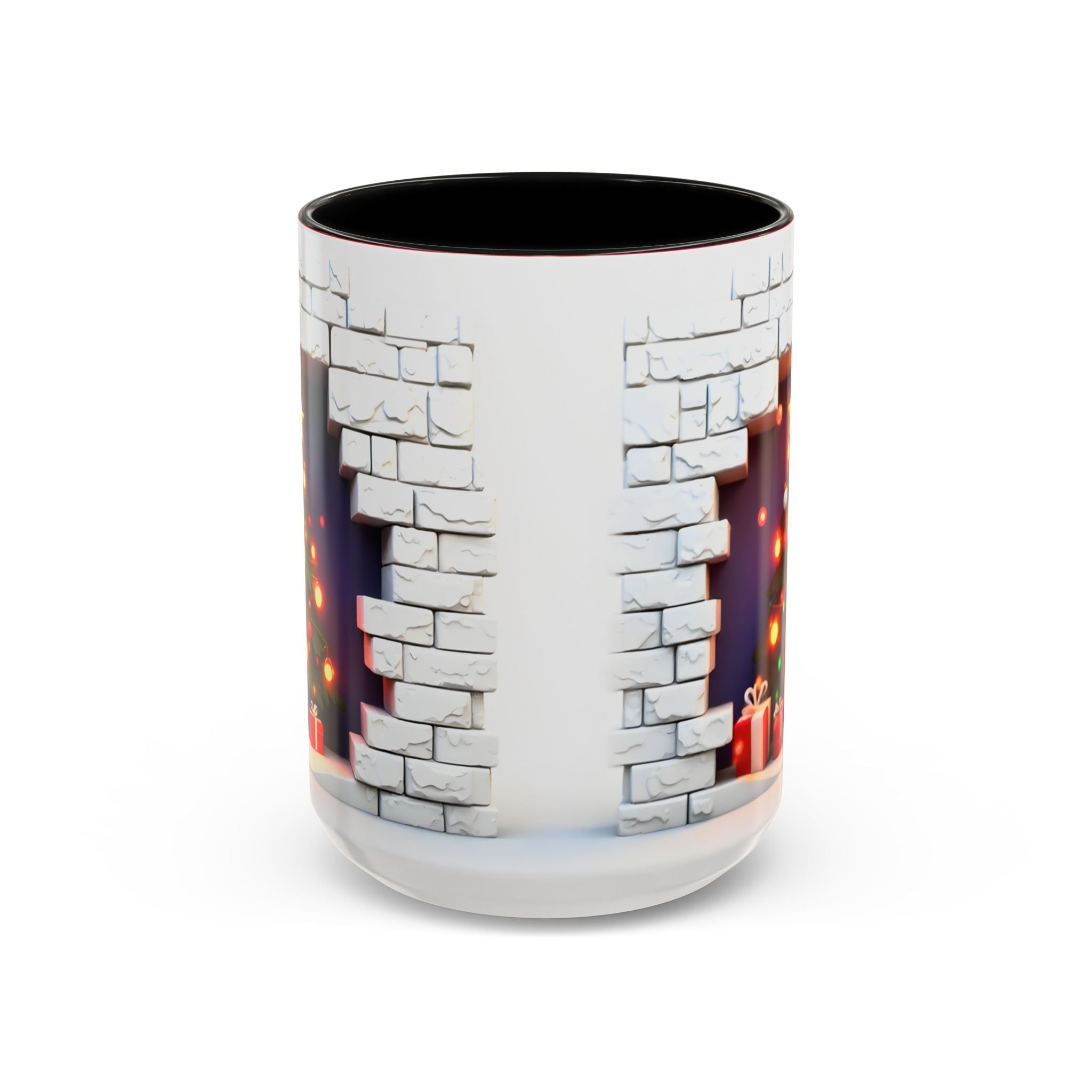 Christmas Tree Coffee Mug — Festive Fireplace Window Accent (15oz)