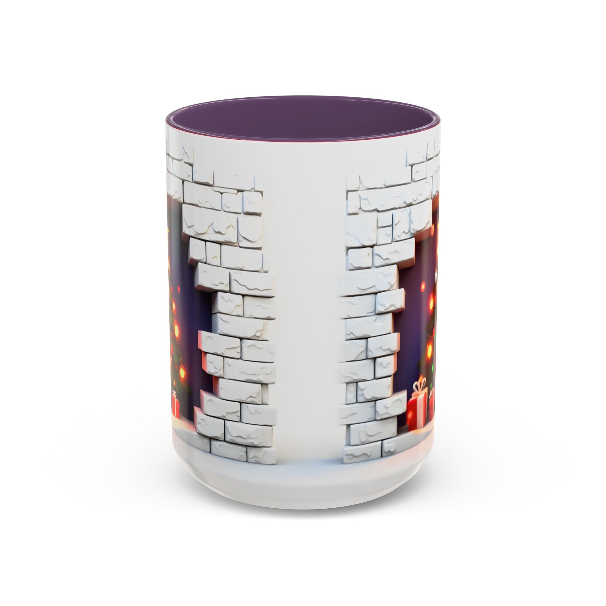 Christmas Tree Coffee Mug — Festive Fireplace Window Accent (15oz)