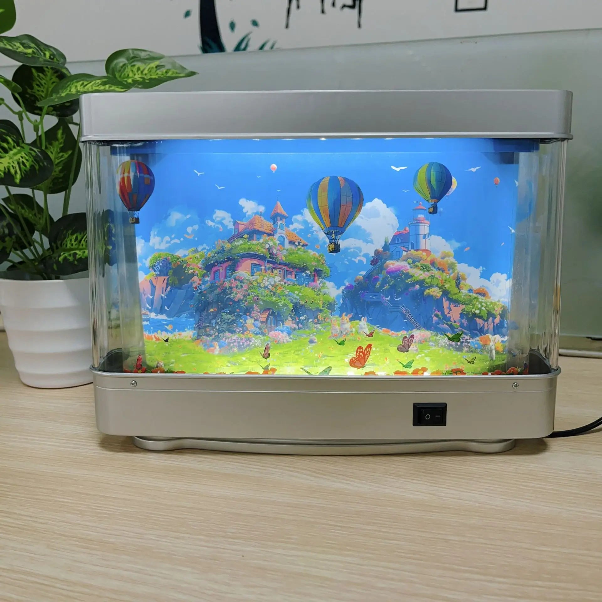 JSD Luxury LED Electronic Fish Light Small Artificial Night Decoration for Home Eco-Friendly Rectangular Rockery Fish Tank For