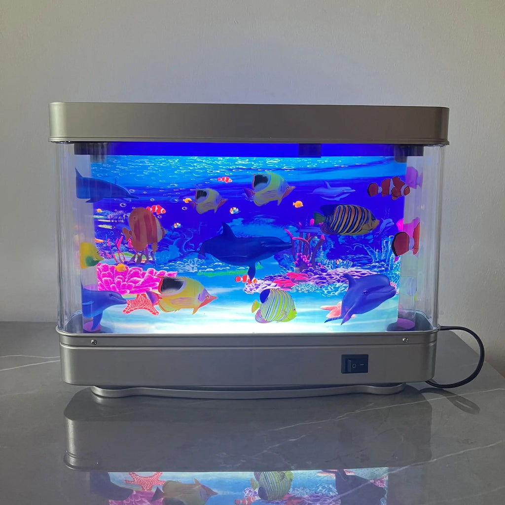 JSD Luxury LED Electronic Fish Light Small Artificial Night Decoration for Home Eco-Friendly Rectangular Rockery Fish Tank For
