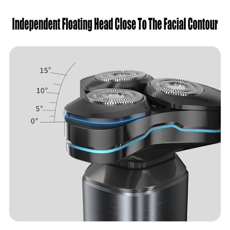 Komingdon Waterproof Wet Dry Electric Shaver Men Led Display 800Mah Magnetic Head Shaving Machine Portable Travel Razor
