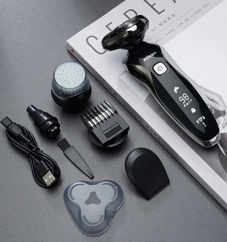 Wholesale 4D Head Hair Electric Foil Shaver 4-In-1 Multifunctional Facial Razor Triple Blade Sideburn Trimmer Men USB Powered