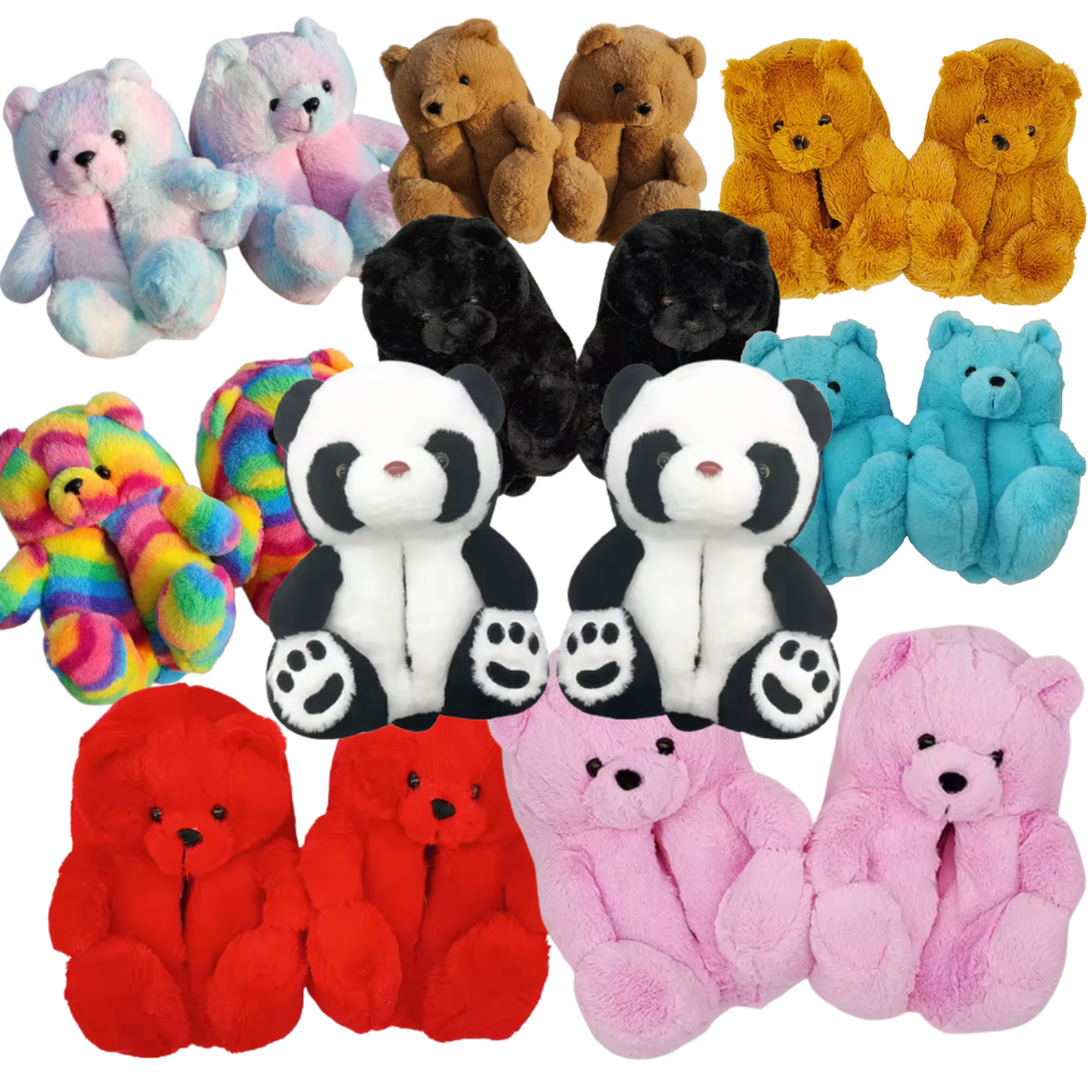 Women's Cozy Teddy Bear Slippers - Affordable Warmth for Relaxation, Available in 9 Colors, One Size Fits All - (US Sizes 5-11 )
