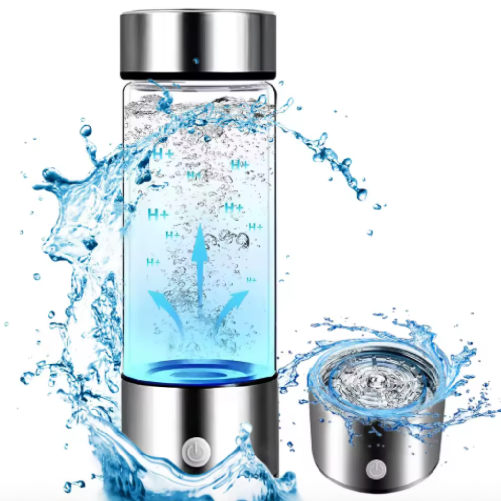 Hydrogen Water Bottle, Portable Hydrogen Water Ionizer, Rechargeable Hydrogen Rich Water, Glass Container