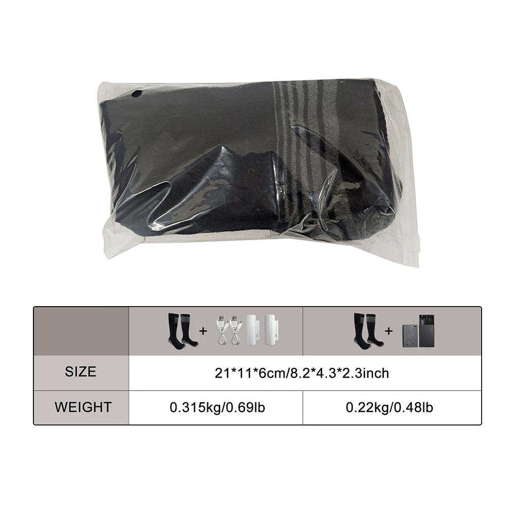 Unisex Battery Heated Socks, Breathable Rechargeable Heated Socks, Cozy Washable Winter Thermal Socks for Camping, Fishing, Cycling