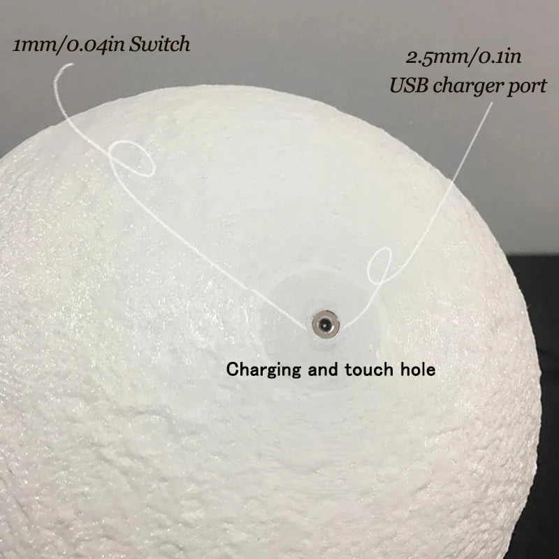 3D LED Moon Lamp Nightlight Fairy Table Bedroom Bedside Cute Kids Night Light for Room Birthday Party Decoration Christmas Gifts