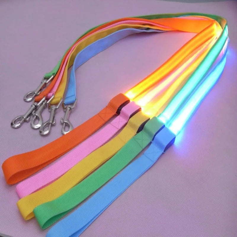 LED Light Up Dog Leash, Luminous Leash For Dog Safety, Glowing, Harness, Electronic Pet Accessories