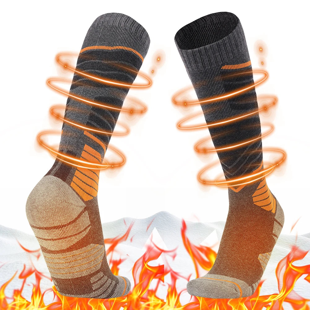 Unisex Battery Heated Socks, Breathable Rechargeable Heated Socks, Cozy Washable Winter Thermal Socks for Camping, Fishing, Cycling