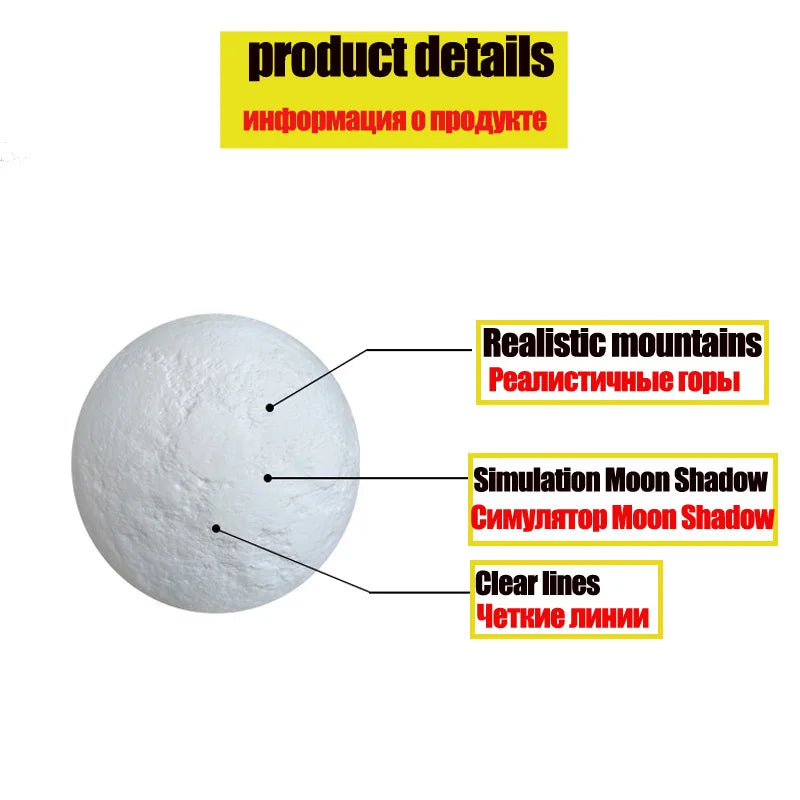 3D LED Moon Lamp Nightlight Fairy Table Bedroom Bedside Cute Kids Night Light for Room Birthday Party Decoration Christmas Gifts