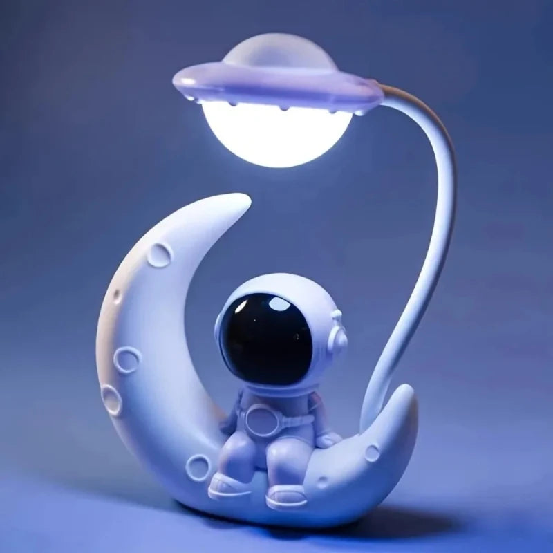 Moon Astronaut Nightlight, LED Small Desk Lamp, Bedroom Decor