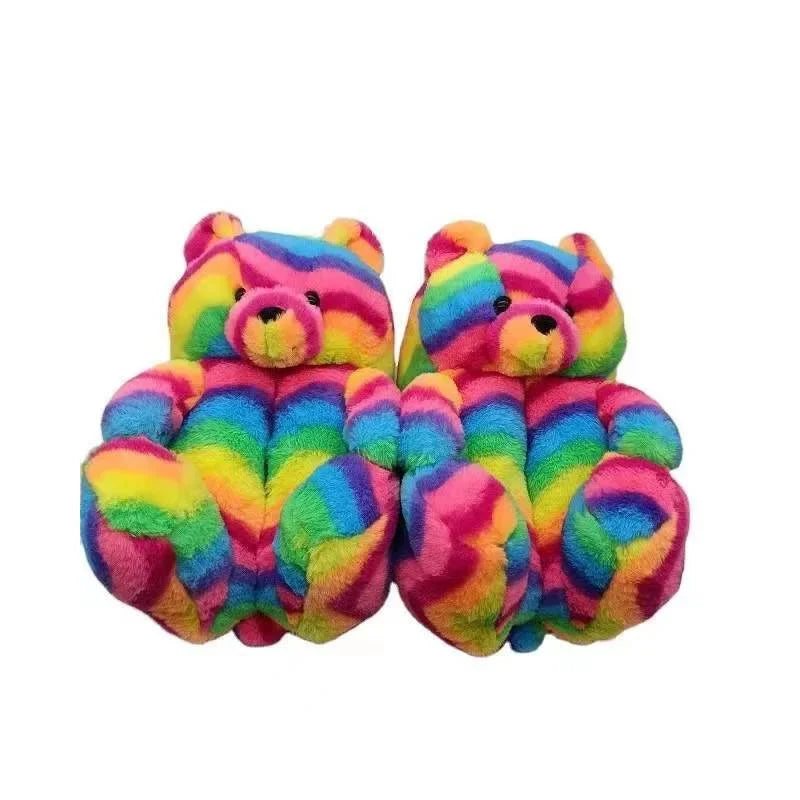 Cozy Teddy Bear Slippers, Warm Cotton Slippers for Women and Kids