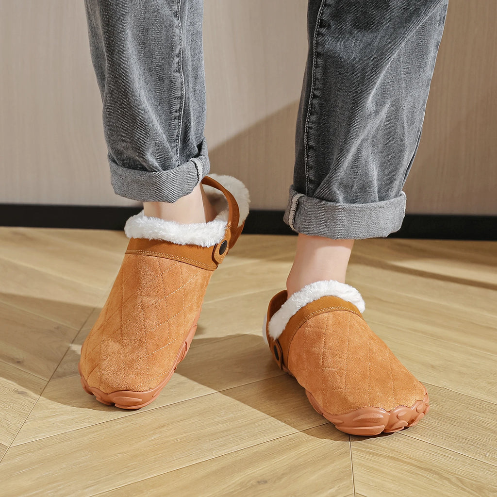 Chamois Leather Winter Comfort Slippers for Men
