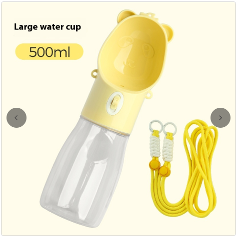2 In 1 Portable Water Bottle with Shoulder Carry Strap For Dogs and Cats, Outdoor, Leak-Proof Drinking Bowl With Food Container
