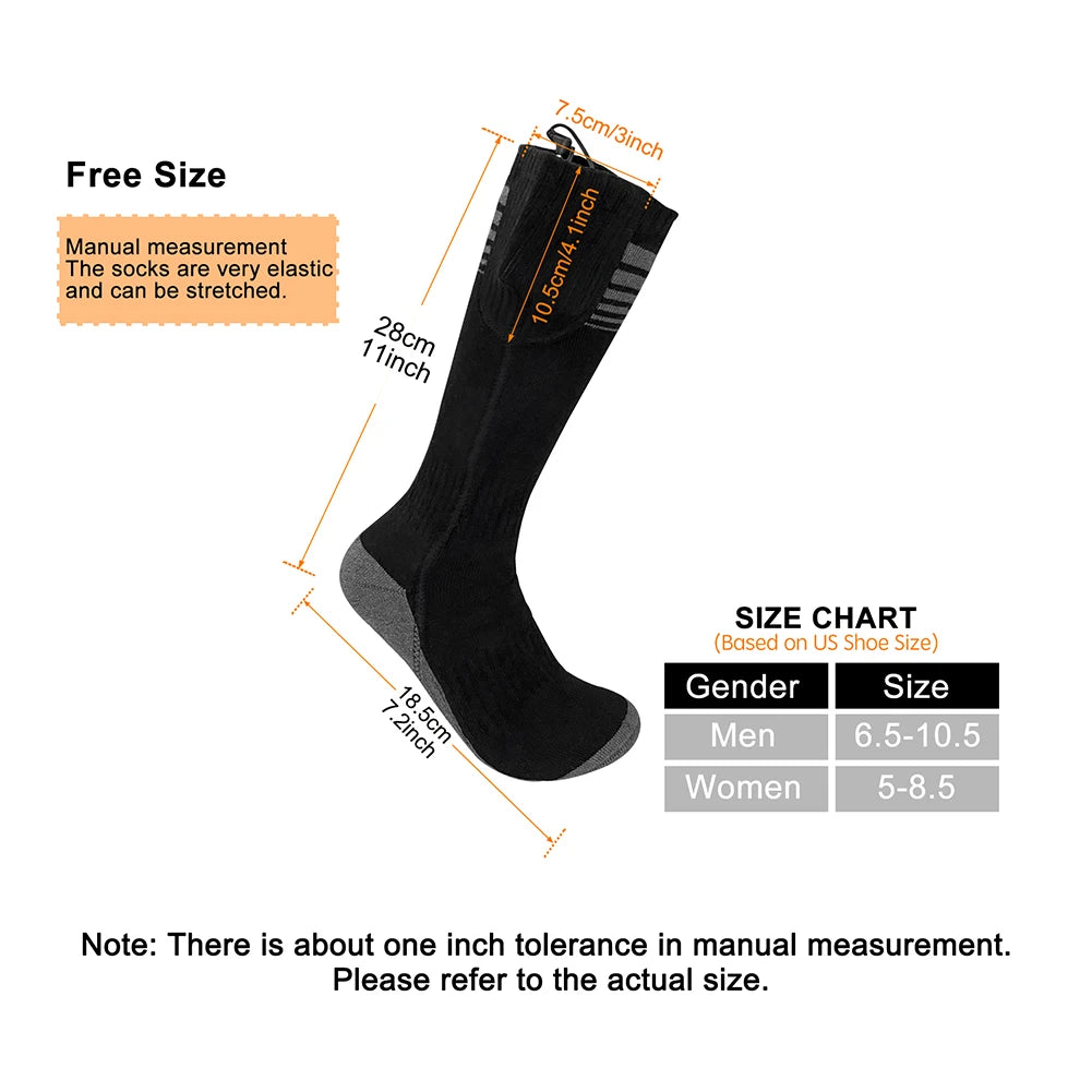 Unisex Battery Heated Socks, Breathable Rechargeable Heated Socks, Cozy Washable Winter Thermal Socks for Camping, Fishing, Cycling