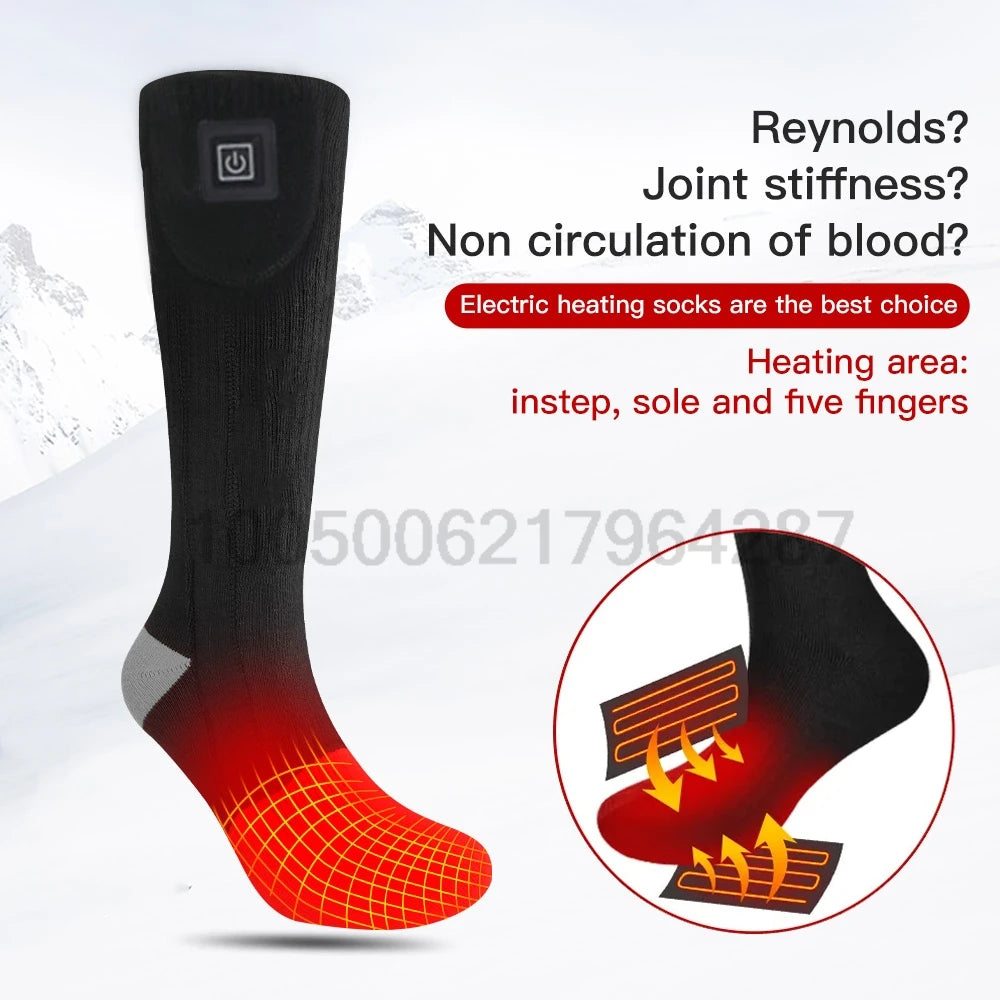 Unisex Battery Heated Socks, Breathable Rechargeable Heated Socks, Cozy Washable Winter, Thermal Socks for Camping, Fishing, Cycling