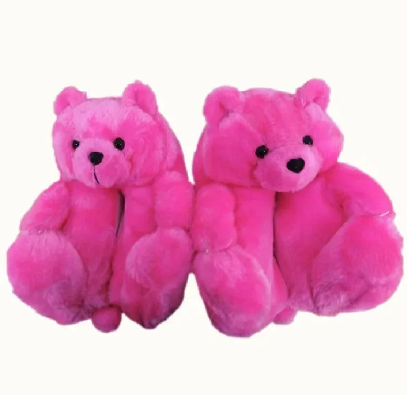 Teddy Bear Cozy Slippers for Indoor Warm Cotton Slippers, Available for Both Adults and Kids Sizes