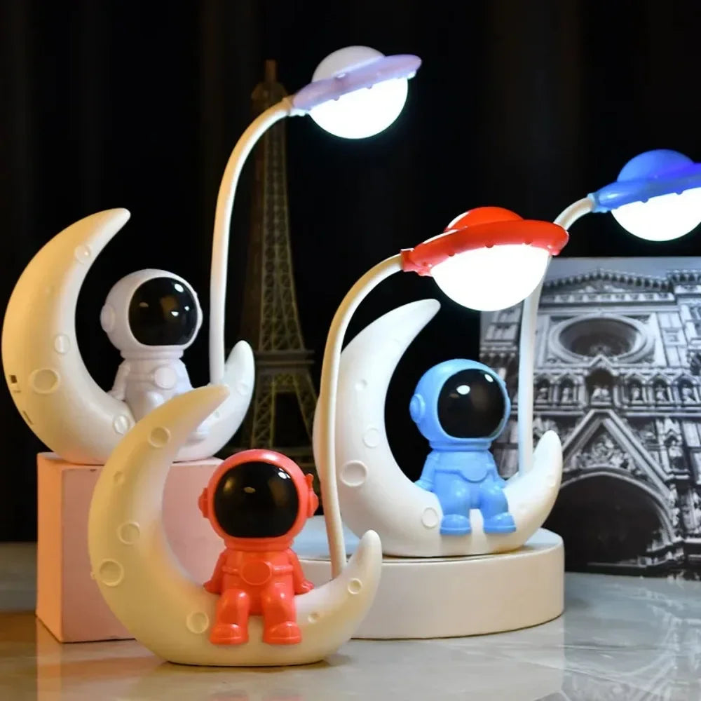 Moon Astronaut Nightlight, LED Small Desk Lamp, Bedroom Decor