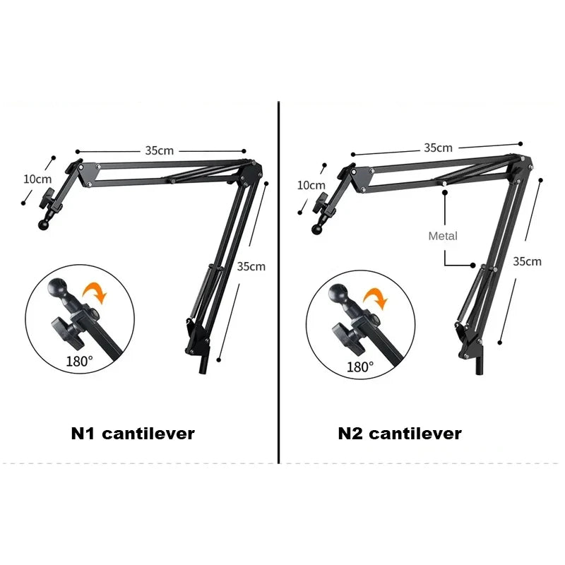 Mobile Phone Professional Stand with Overhead Lighting, Live Recording Stand, Recording Video Selfie Stick