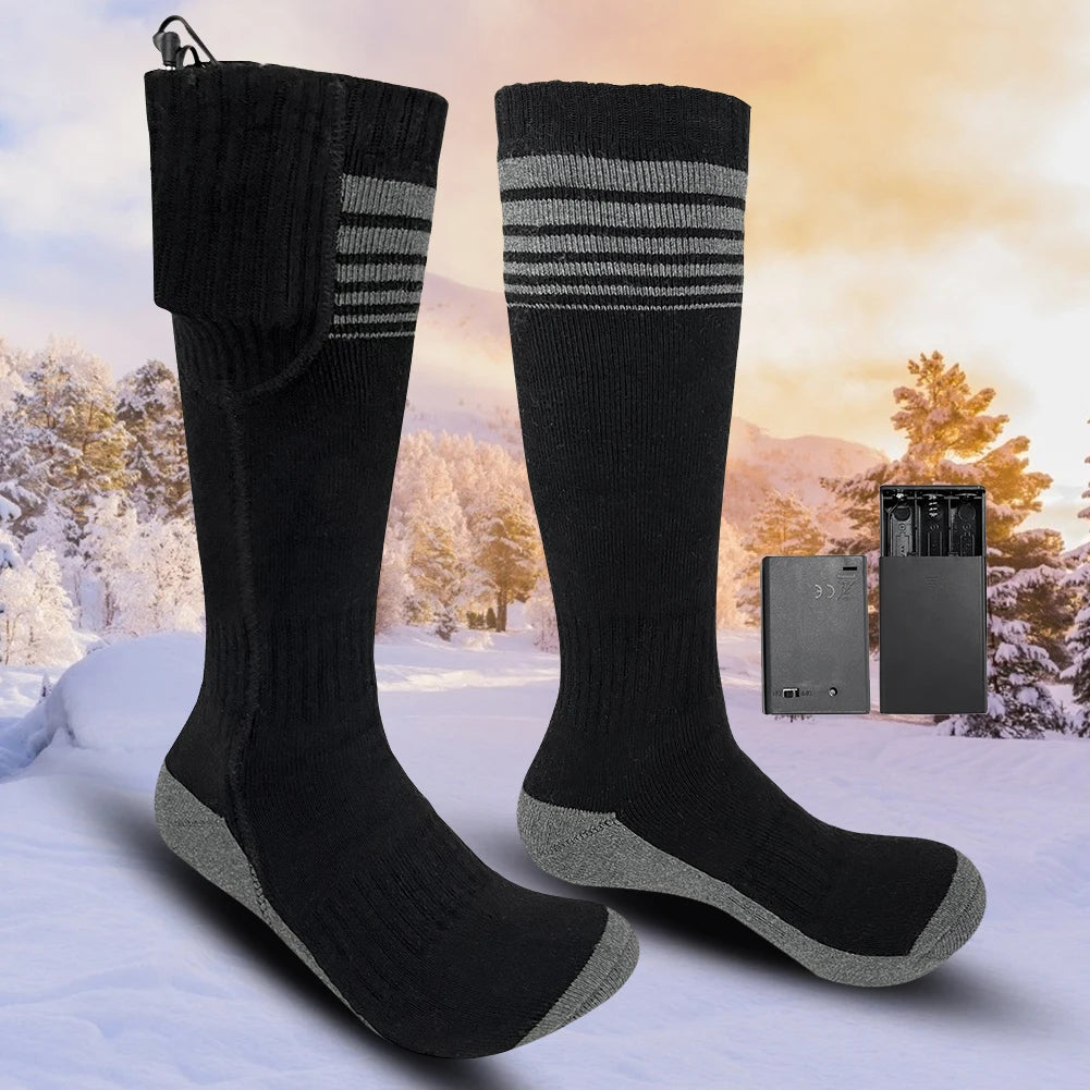 Unisex Battery Heated Socks, Breathable Rechargeable Heated Socks, Cozy Washable Winter Thermal Socks for Camping, Fishing, Cycling